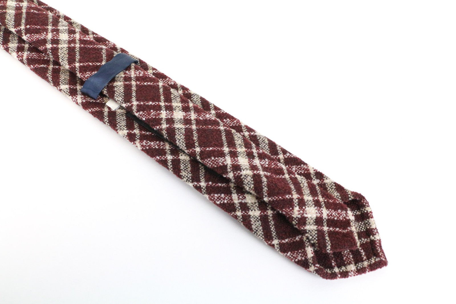 SUITSUPPLY Men's Purple Checked Wool Blend Tie ~150 x 8 cm Pointed-End