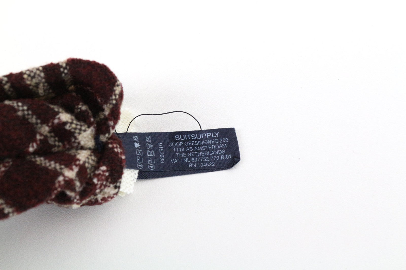 SUITSUPPLY Men's Purple Checked Wool Blend Tie ~150 x 8 cm Pointed-End