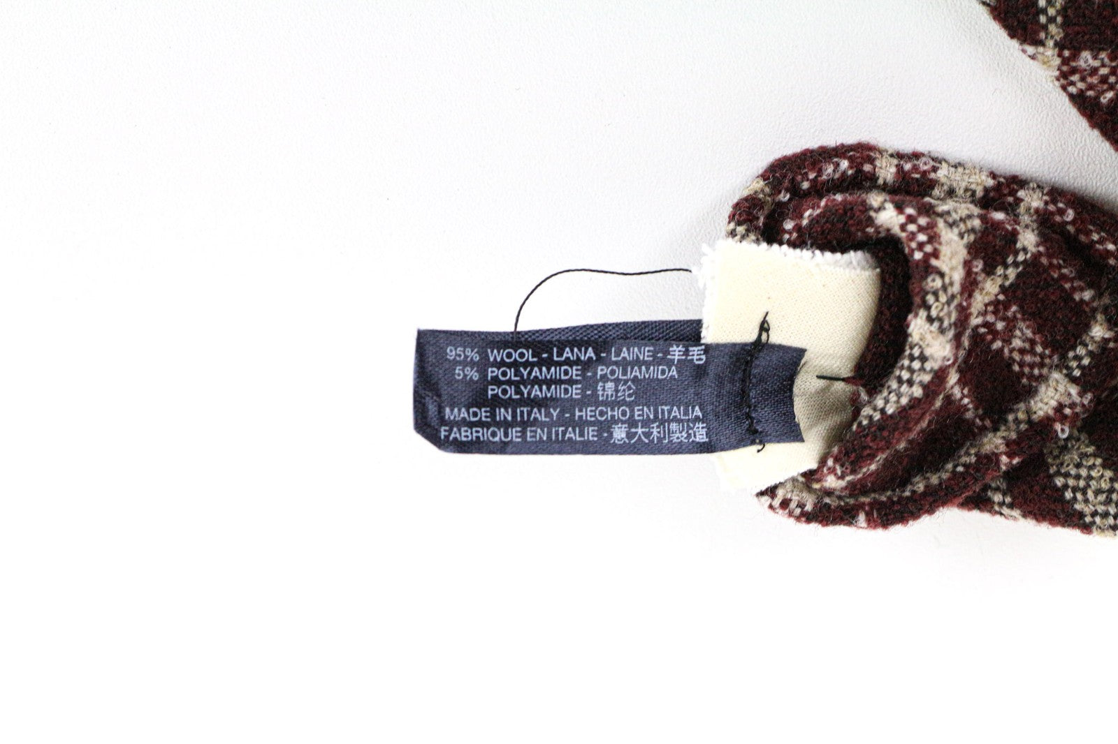 SUITSUPPLY Men's Purple Checked Wool Blend Tie ~150 x 8 cm Pointed-End