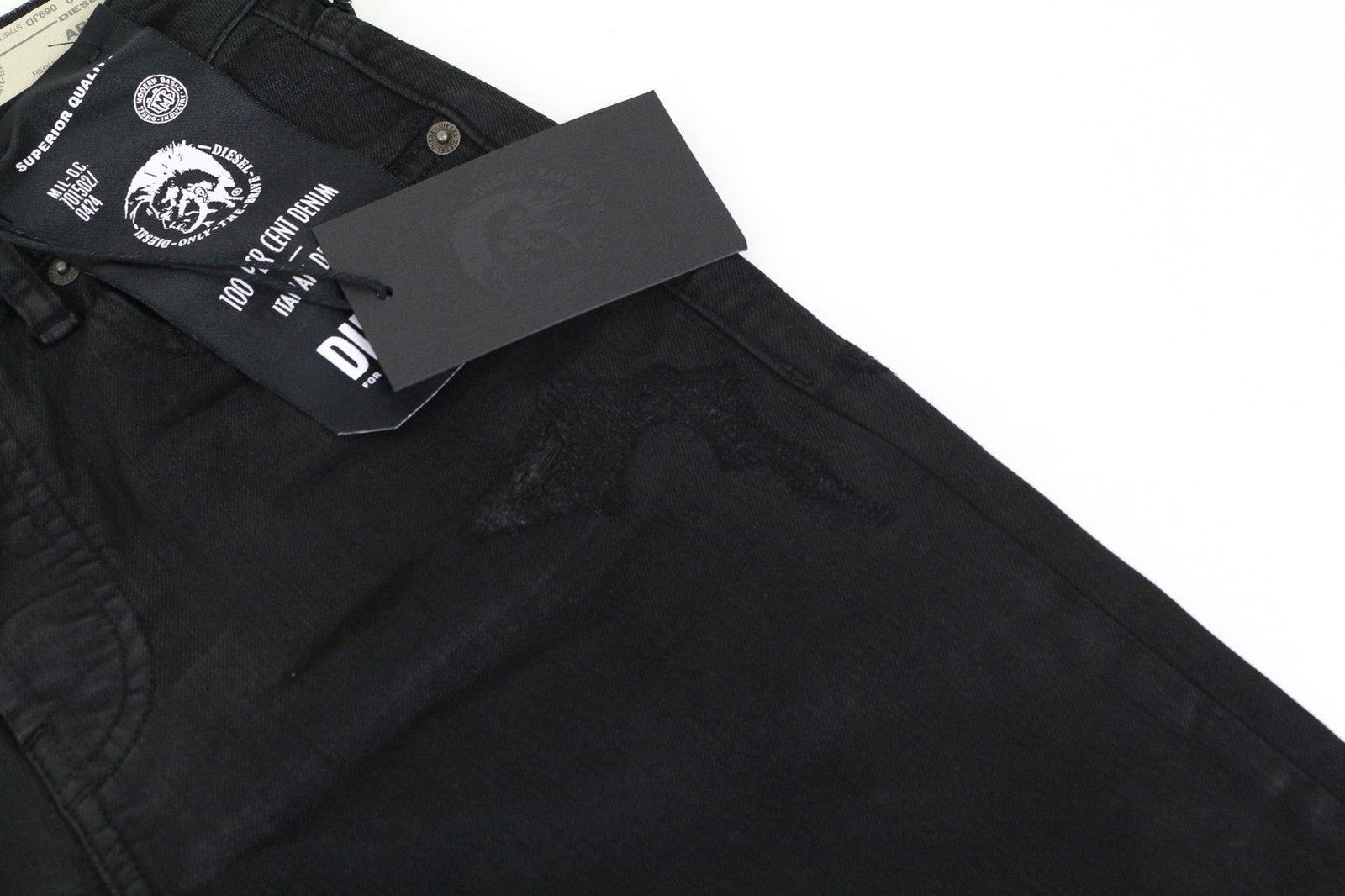 DIESEL Aryel 069JD Women's Black Straight Jeans W24 L30 Buttoned Stretch