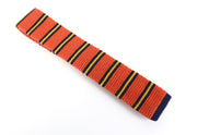 SUITSUPPLY Men's Orange Wool Tie ~70 x 6 cm Striped Squared-End Knit