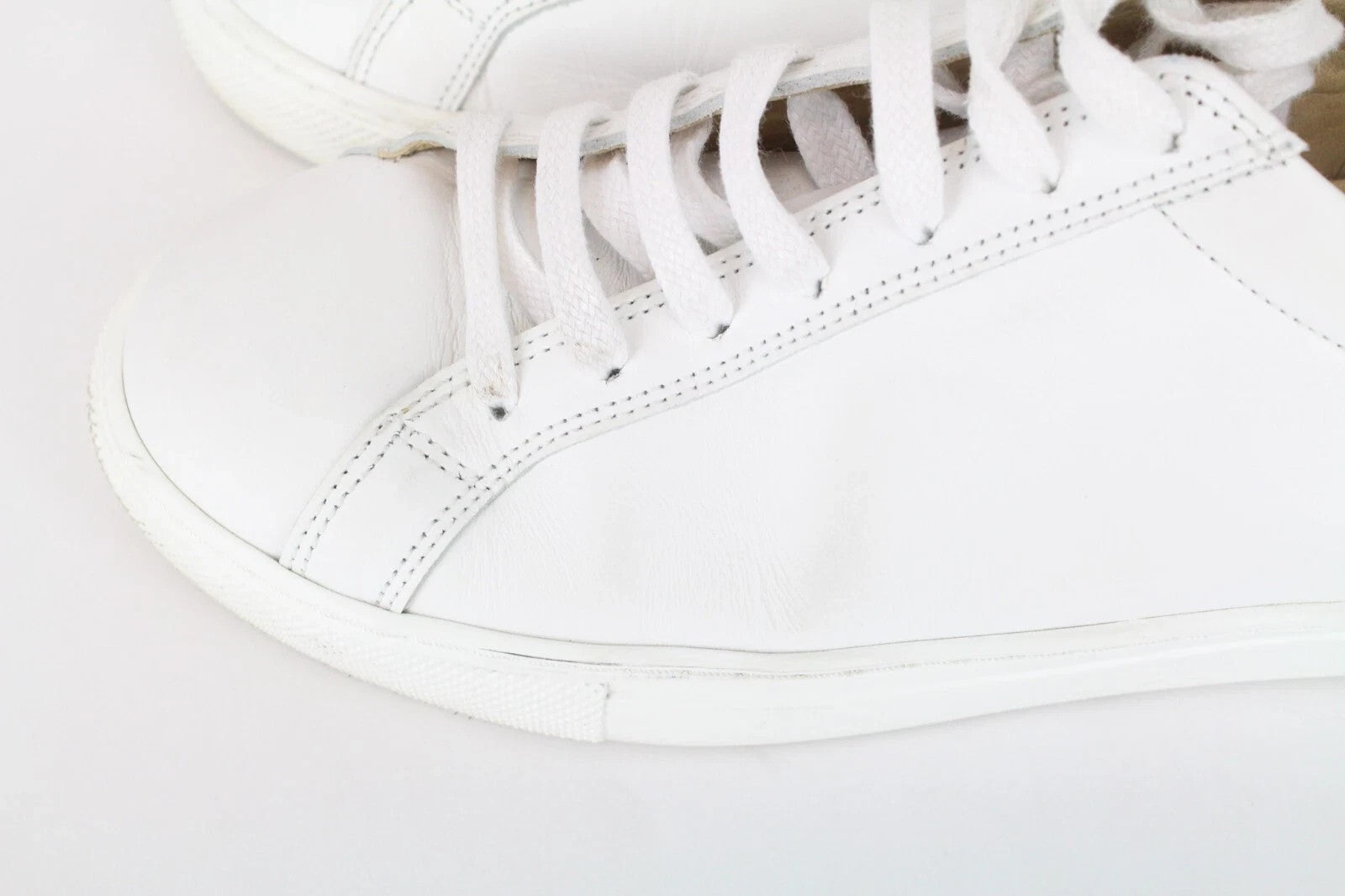 SUITSUPPLY Men's White Trainers EU37 Boys Unisex Low-Top Leather Sneakers