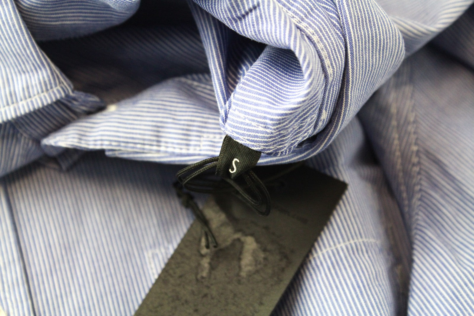 REPLAY Men's Striped Blue Twill Shirt S Pure Cotton Button-Up Long Sleeve