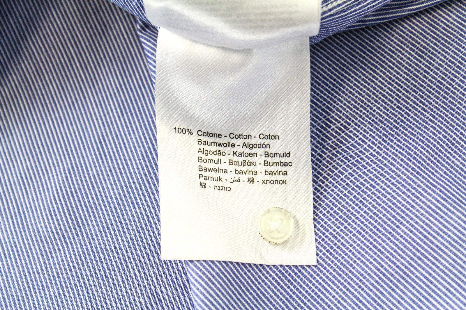 REPLAY Men's Striped Blue Twill Shirt S Pure Cotton Button-Up Long Sleeve