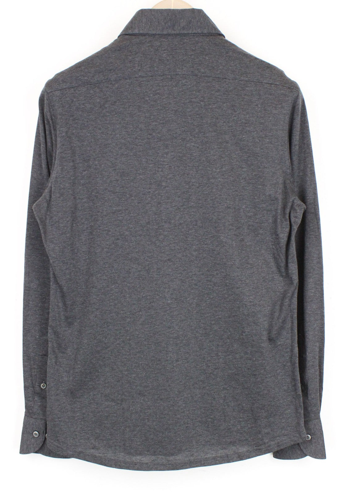 SUITSUPPLY Men's T-Shirt 37/38 Grey Polo Slim Pure Cotton  Long Sleeved