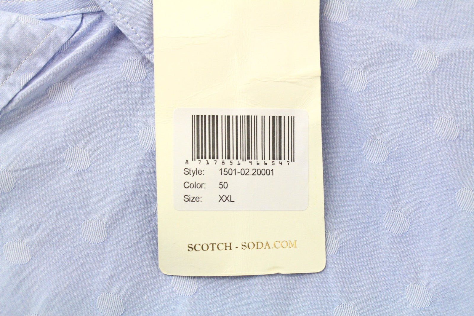 SCOTCH & SODA Ams Couture Men's Blue Shirt 2XL Cotton Dot Print Slim