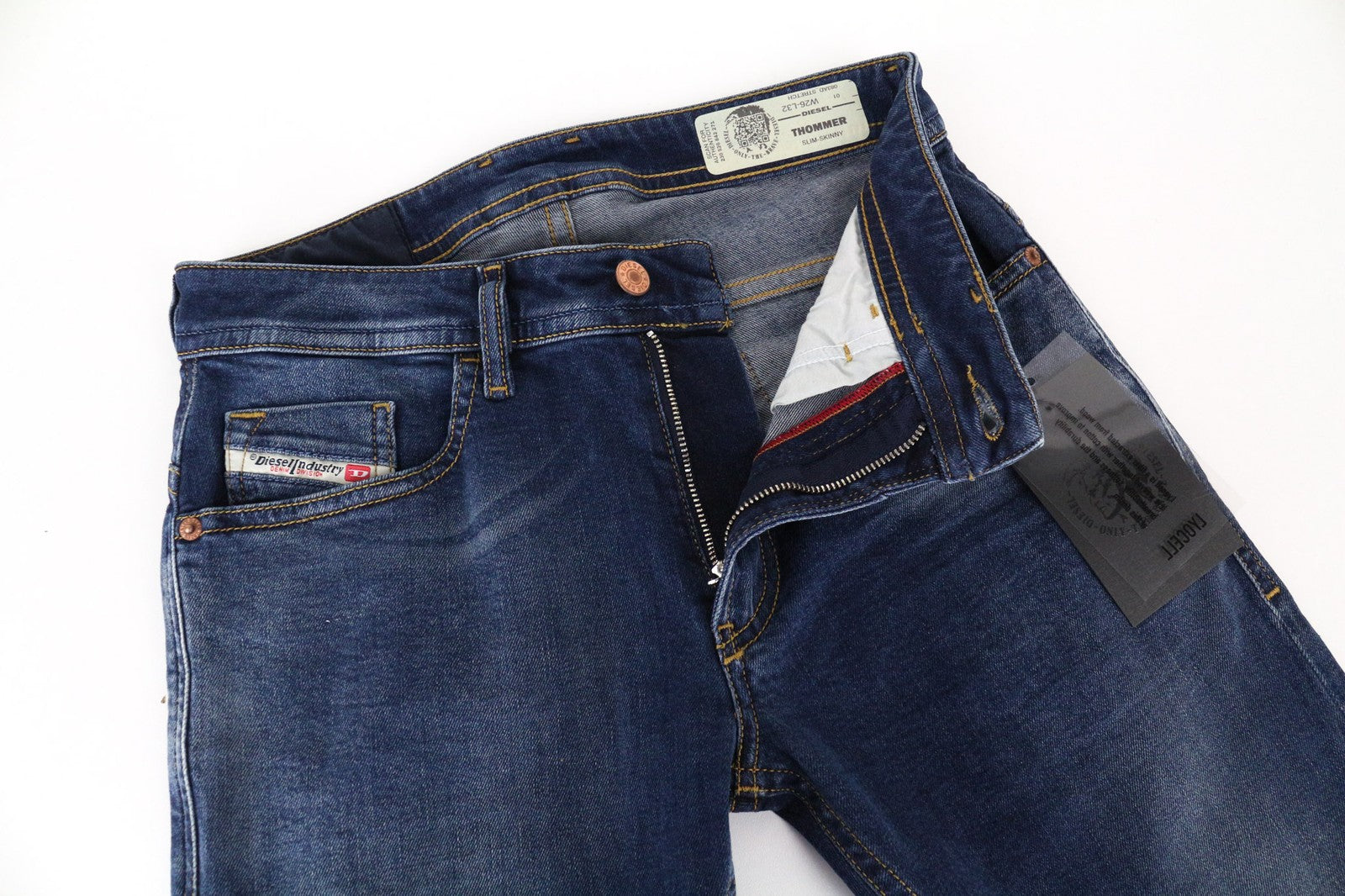 DIESEL Thommer 083AD Men's Mid Blue Slim Zip Fly Stretch Fit Jeans W29 L32