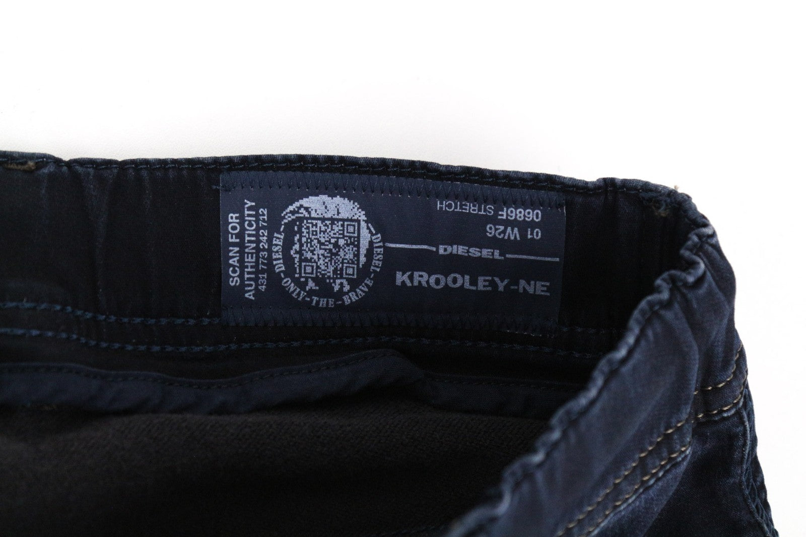 DIESEL Krooley-NE 0686F Men's Sweat Denim Jog Jeans W26 Blue Slim Carrot