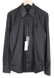 RICHMOND Men's Button-Up Shirt 46 Dark Grey Long Sleeve Cotton Blend