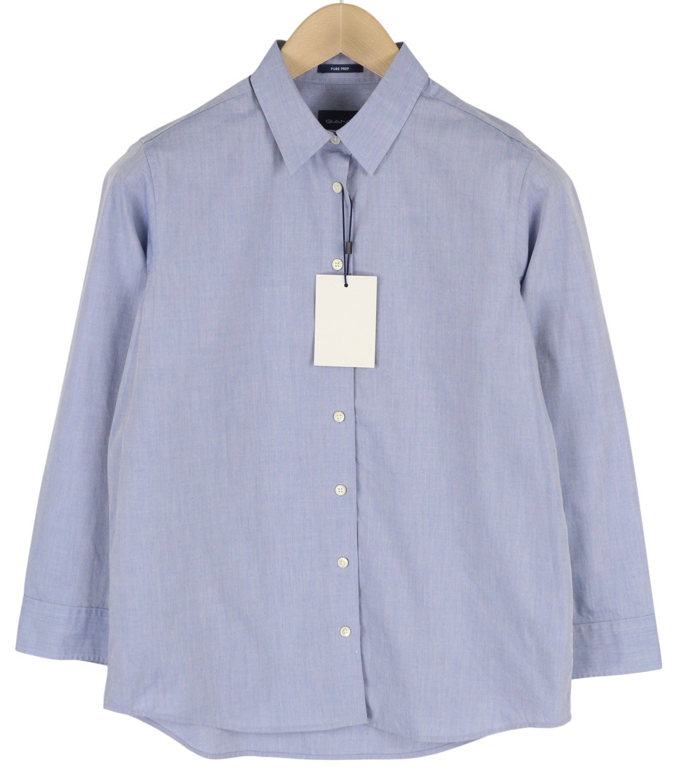 GANT PP Bell Women Shirt EU36 Blue Spread Collar Button-Up Casual Long Sleeved