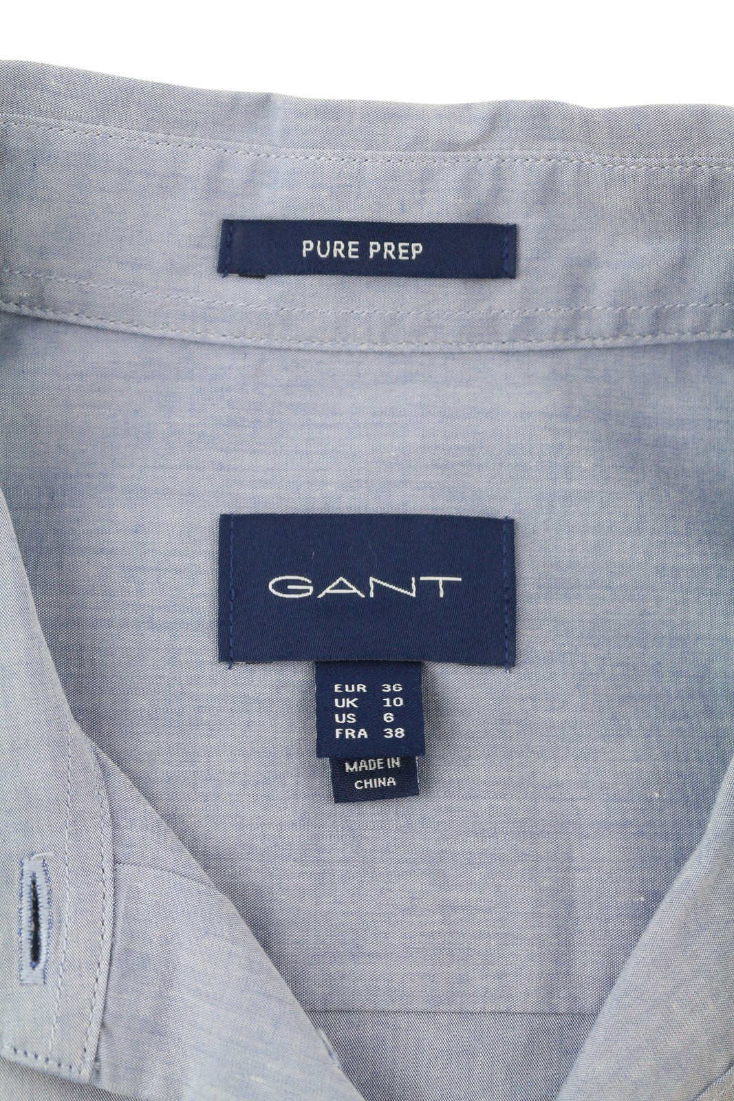 GANT PP Bell Women Shirt EU36 Blue Spread Collar Button-Up Casual Long Sleeved