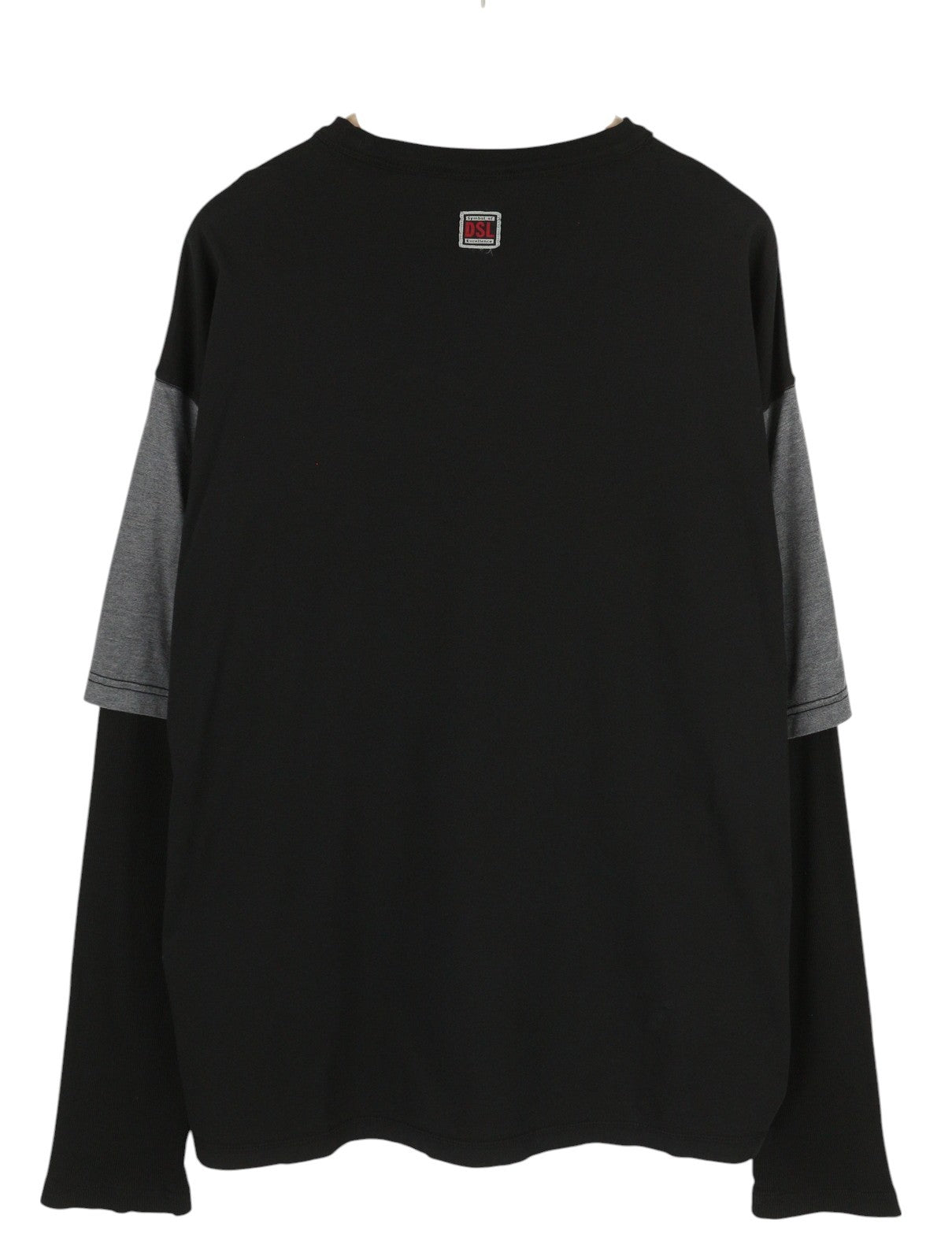 DIESEL T-Shula Men T-Shirt 2XL Black Long Sleeved Crew Collar Tricot Stretch