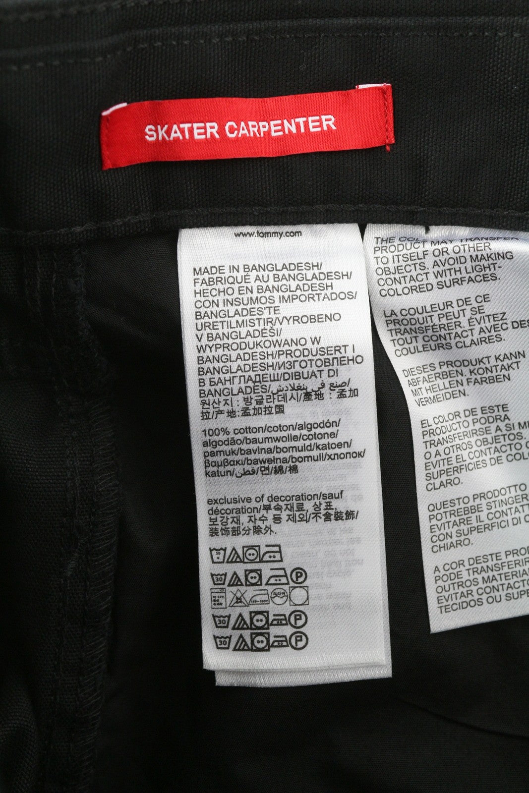 TOMMY HILFIGER Skater Carpenter Men Trousers W33/L32 Black Cargo Regular RRP€139