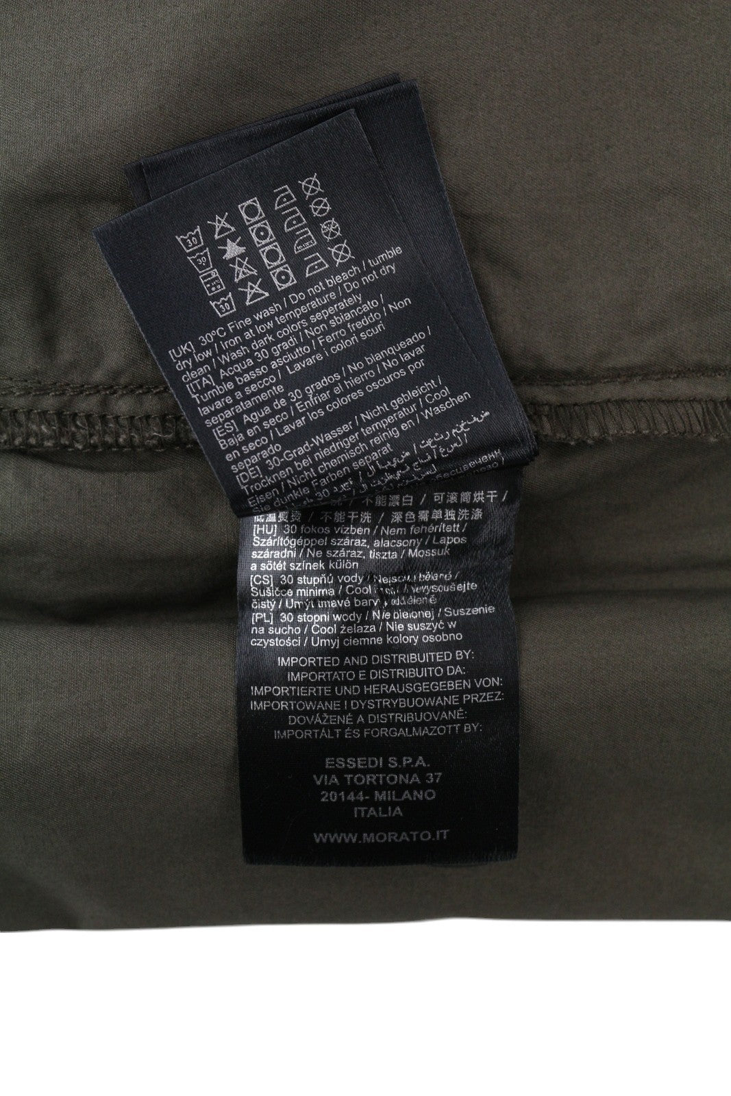 ANTONY MORATO Men Trousers W32 Army Green Elastic Drawstring Waist Tapered Fit