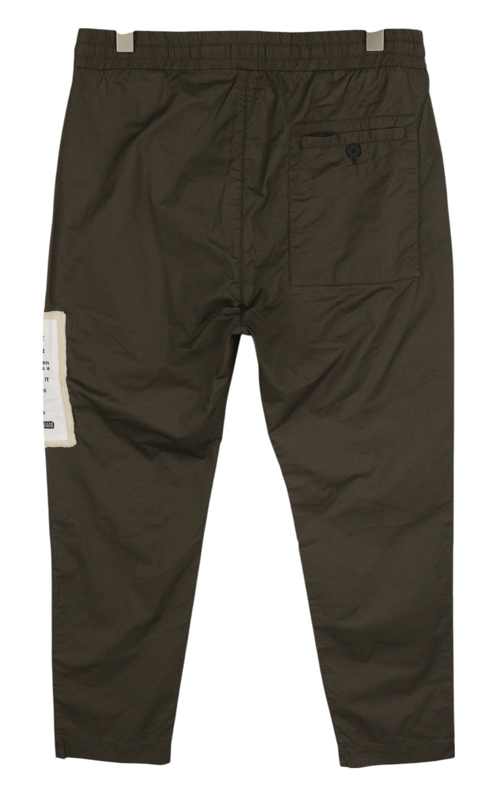 ANTONY MORATO Men Trousers W32 Army Green Elastic Drawstring Waist Tapered Fit