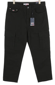 TOMMY HILFIGER Skater Carpenter Men Trousers W33/L32 Black Cargo Zip Fly RRP€139