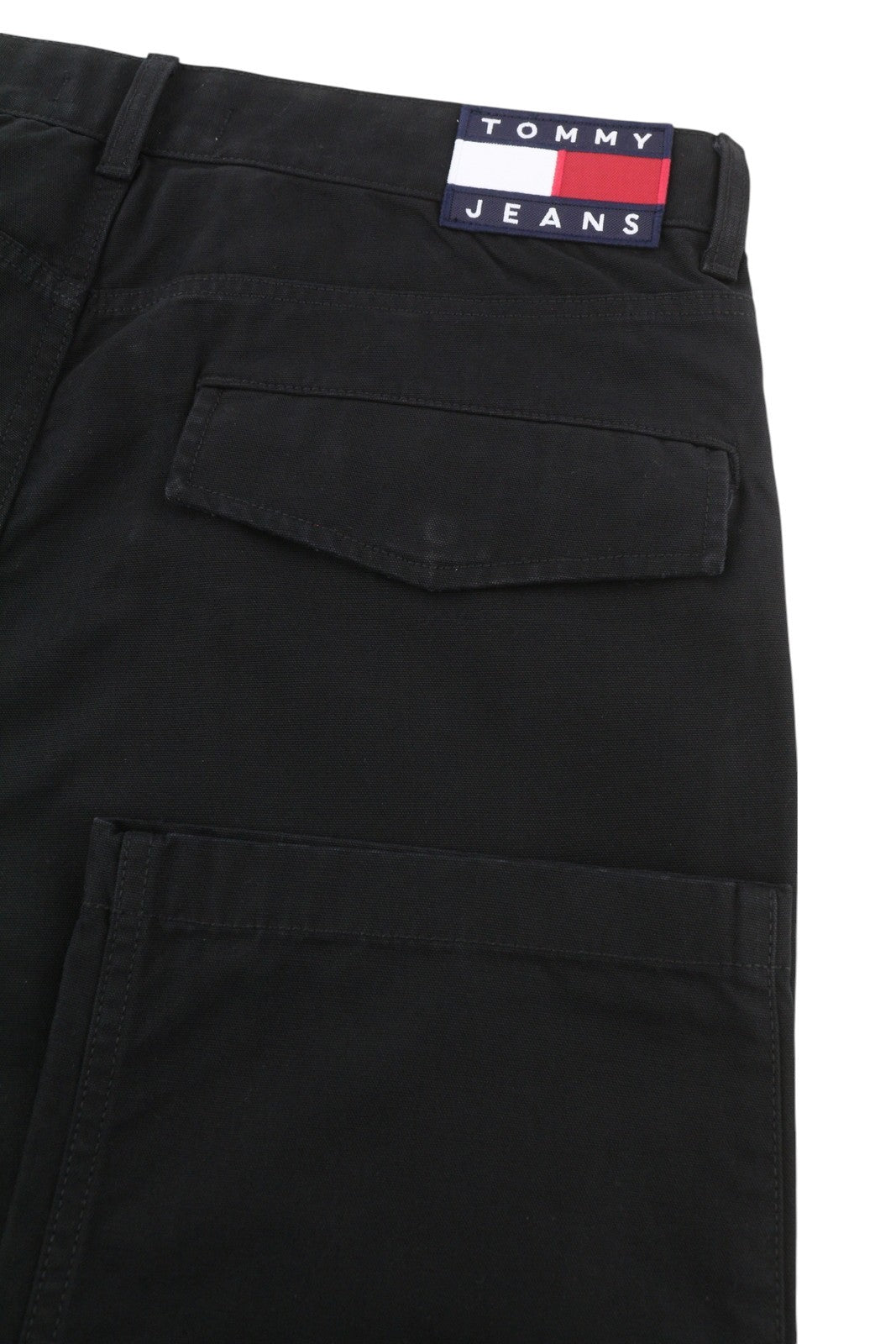 TOMMY HILFIGER Skater Carpenter Men Trousers W33/L32 Black Cargo Zip Fly RRP€139