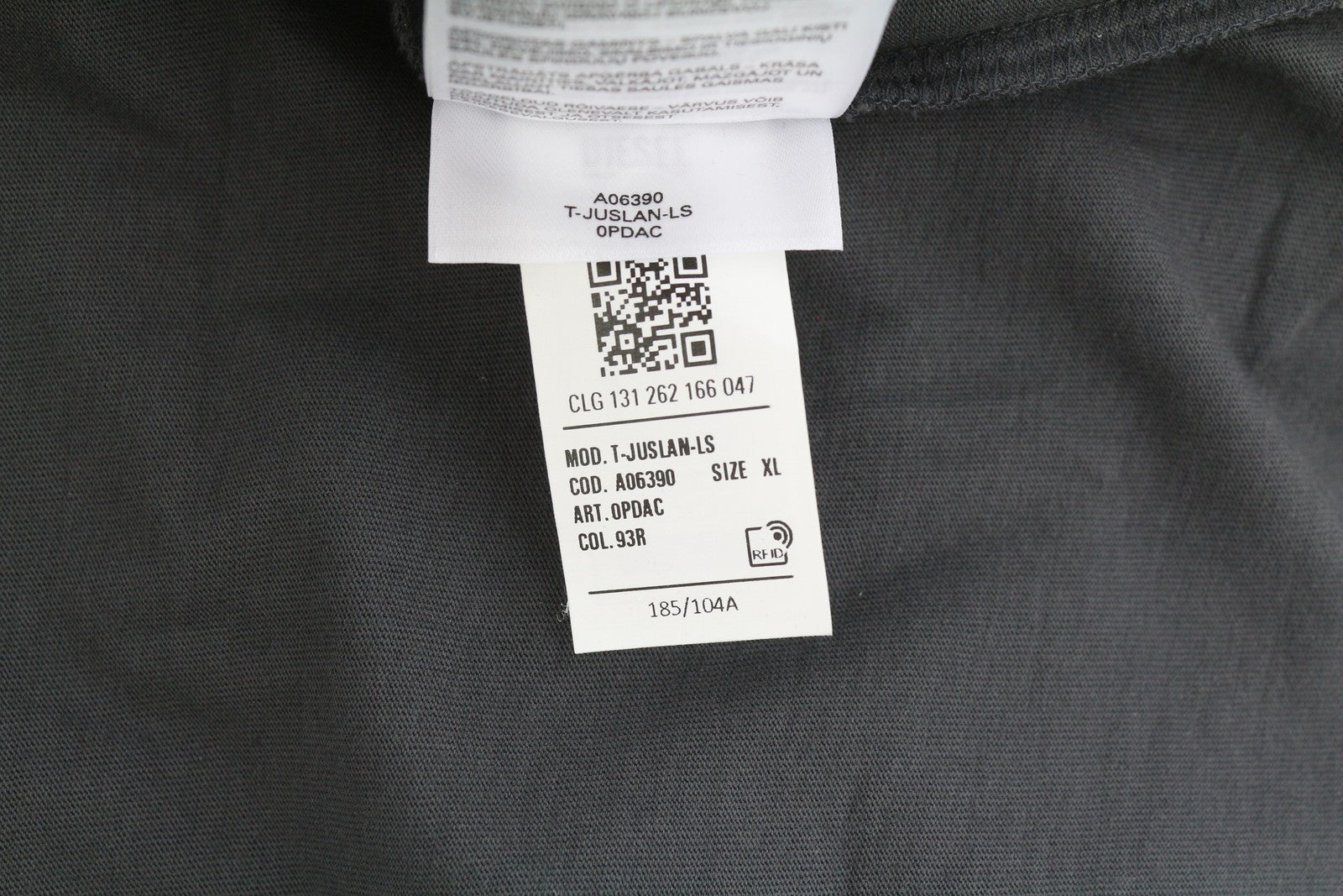 DIESEL T-Juslan-LS Men T-Shirt XL Grey Long Sleeved Crew Neck Tricot Stretch