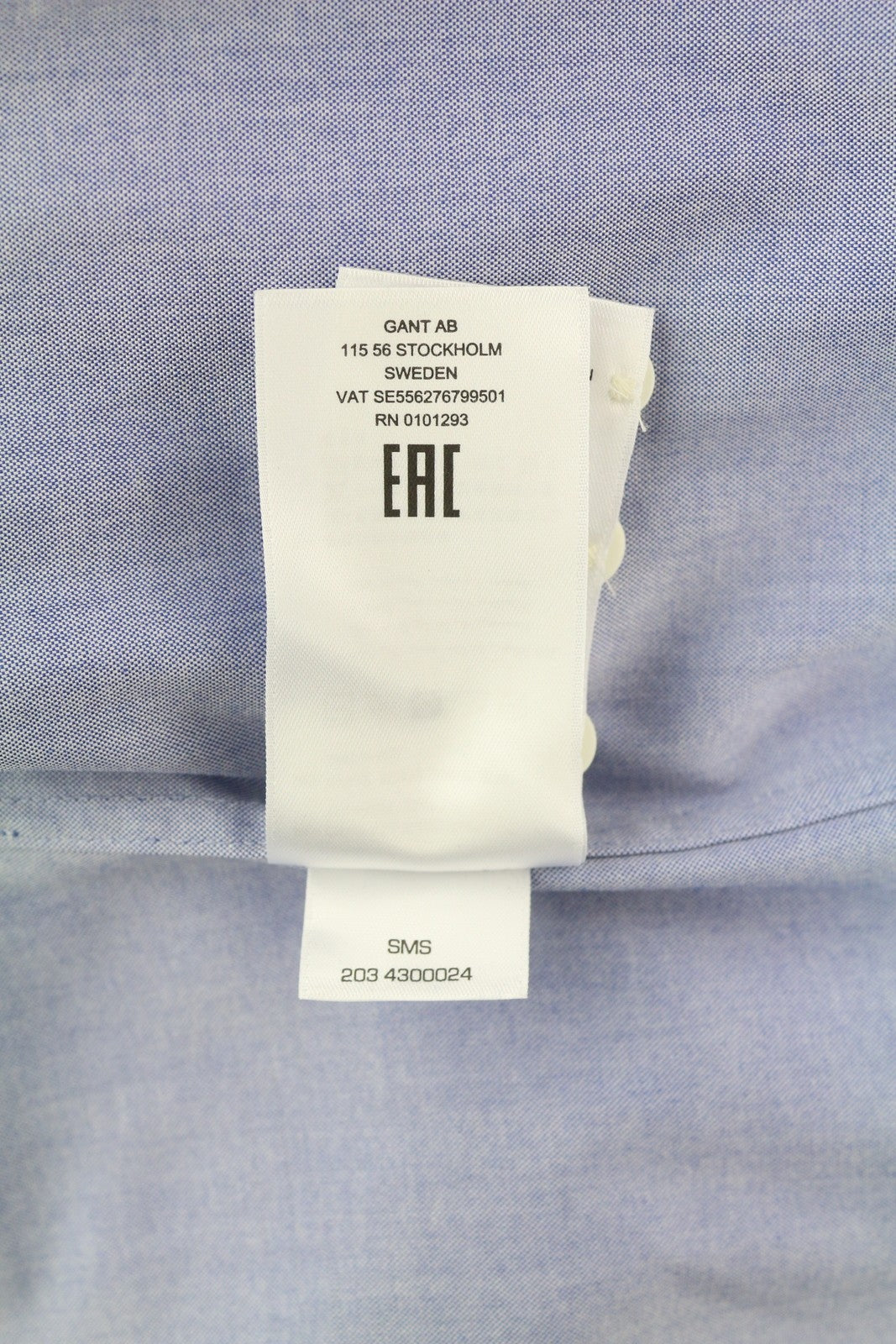 GANT Oversized Collar Relaxed Women Shirt EU36 Blue Button-Up Long Sleeve Casual