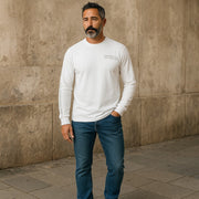 DIESEL T-Jubind-LS-Slits Men T-Shirt 3XL White Long Sleeve Crew Neck Tricot