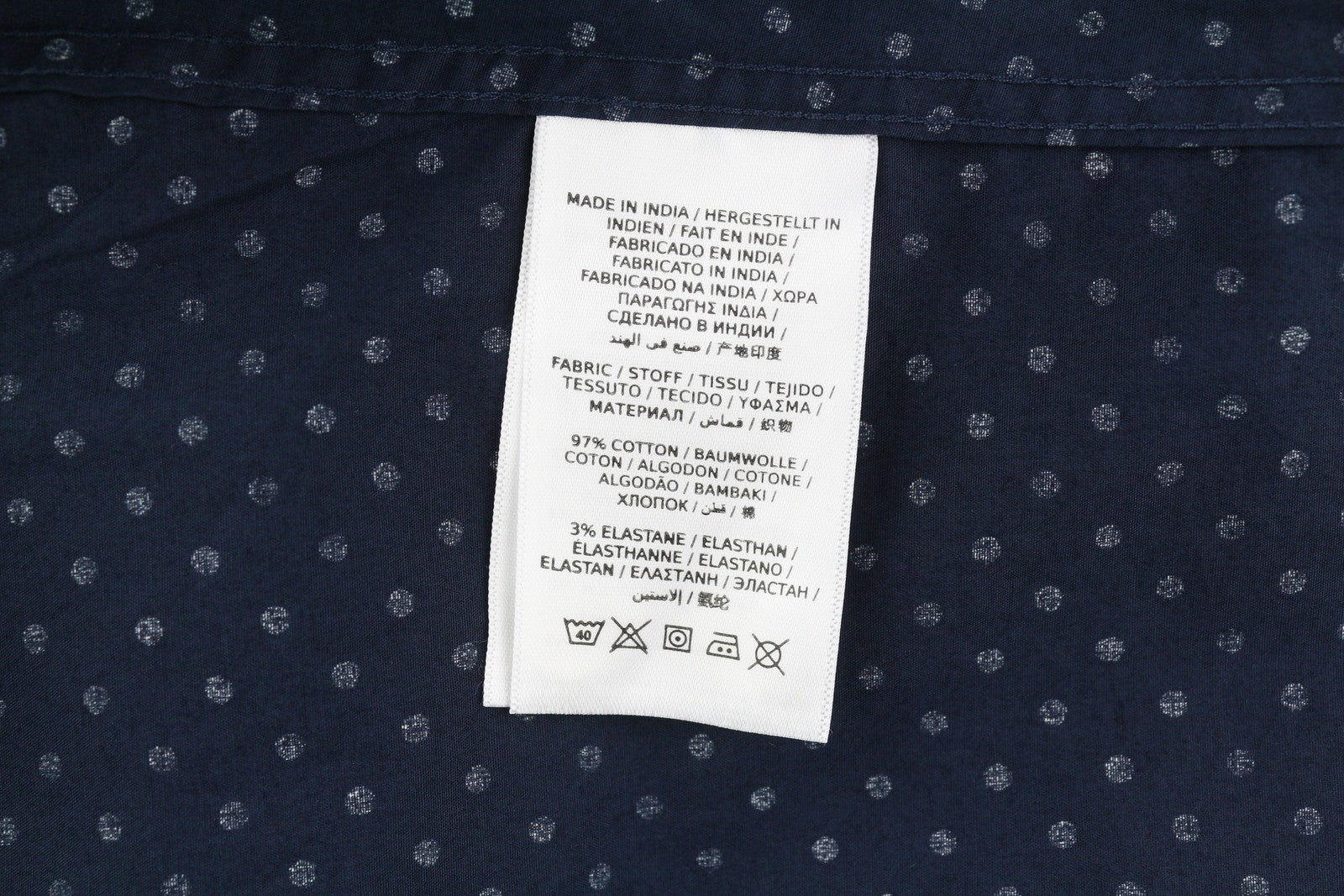 GANT Stretch Broadcloth Dot Women Shirt EU34 Dark Blue Polka Dot Print Casual