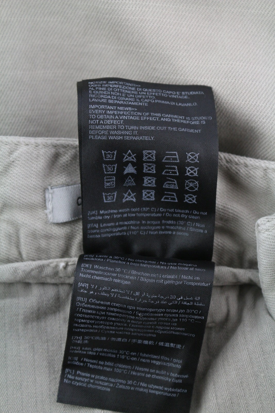 ANTONY MORATO Paul Men Trousers W30 Grey Linen Blend Pleated Tapered Fit Zip