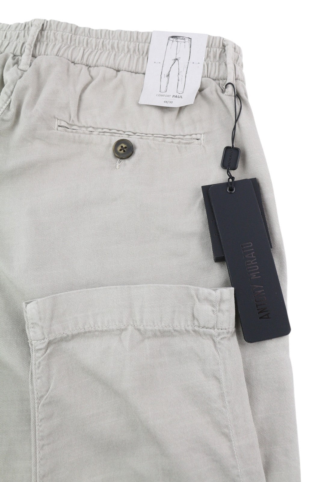 ANTONY MORATO Paul Men Trousers W30 Grey Linen Blend Pleated Tapered Fit Zip