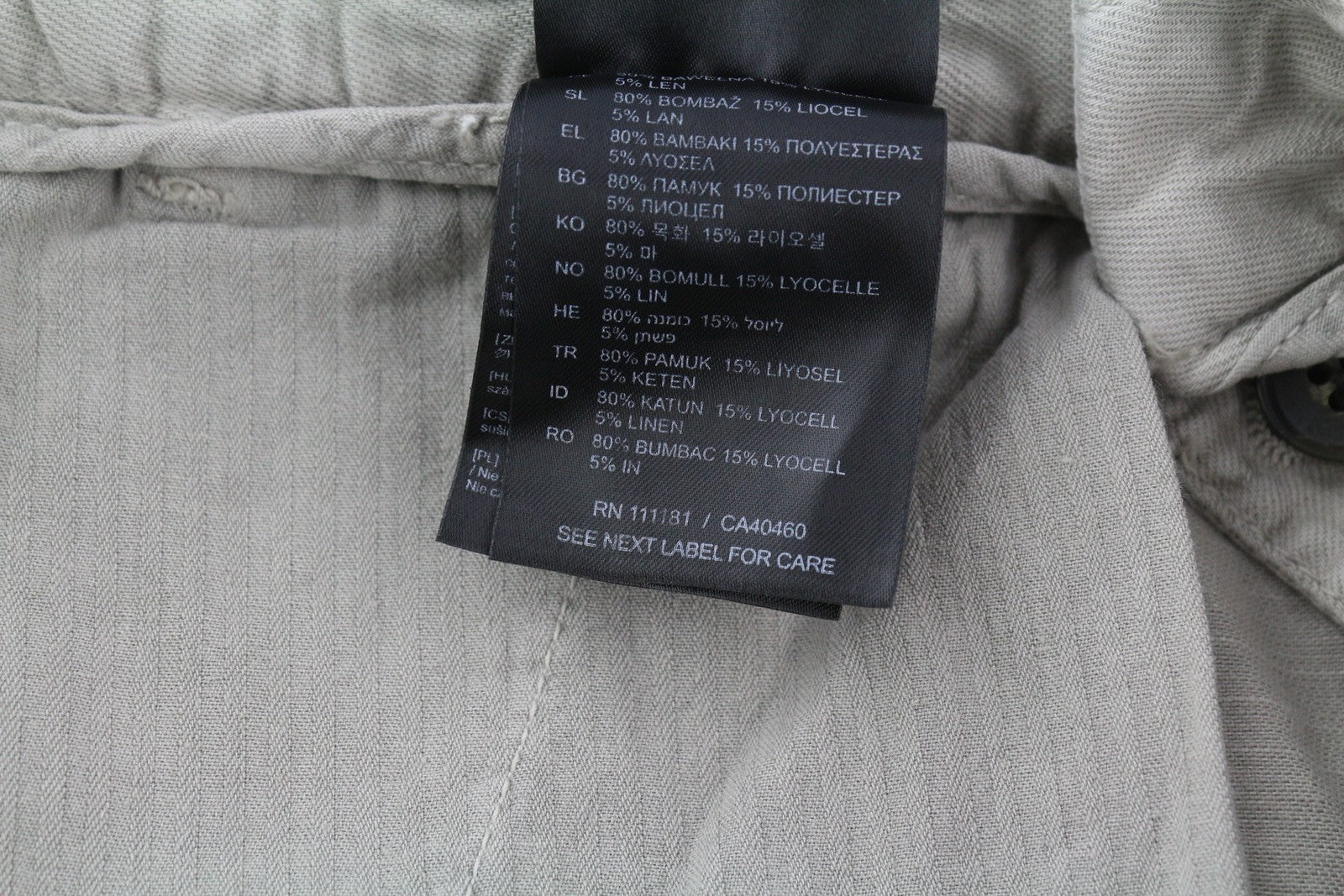 ANTONY MORATO Paul Men Trousers W30 Grey Linen Blend Pleated Tapered Fit Zip