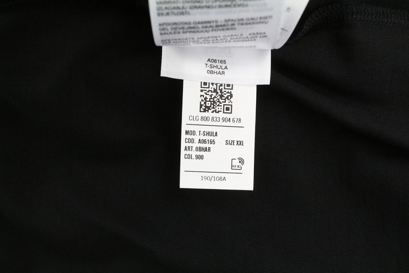 DIESEL T-Shula Men T-Shirt 2XL Black Long Sleeved Crew Neck Logo Tricot Stretch