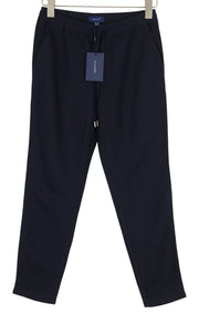 GANT Summer Linen Pull-On Women Trousers EU34 Dark Blue Elastic Waist Tapered