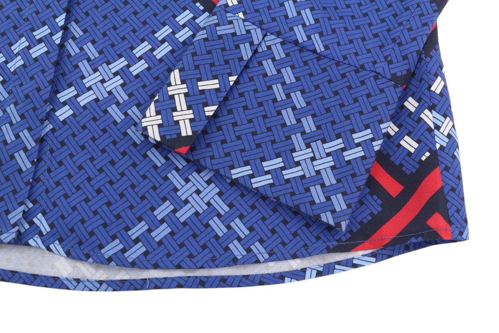 GANT Signature Weave Women Shirt EU38 Blue Patterned Button-Up Spread Satin Look