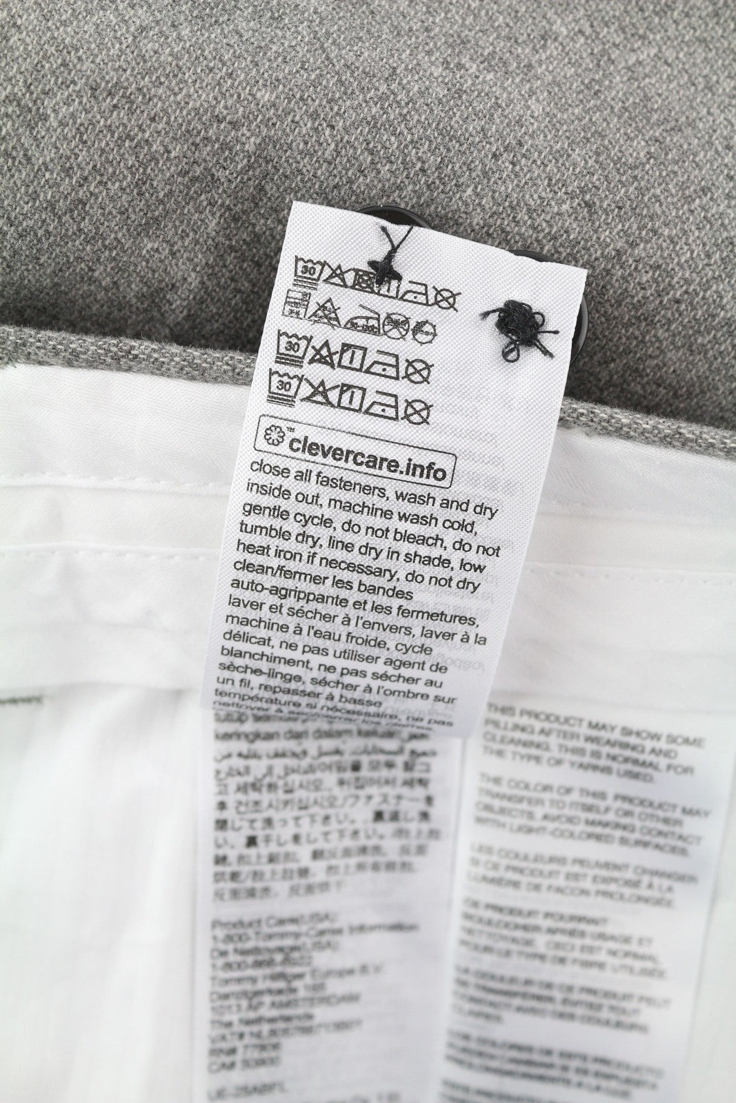 TOMMY HILFIGER Bleecker Stretch Men Trousers W36/L32 Melange Grey Slim RRP€119