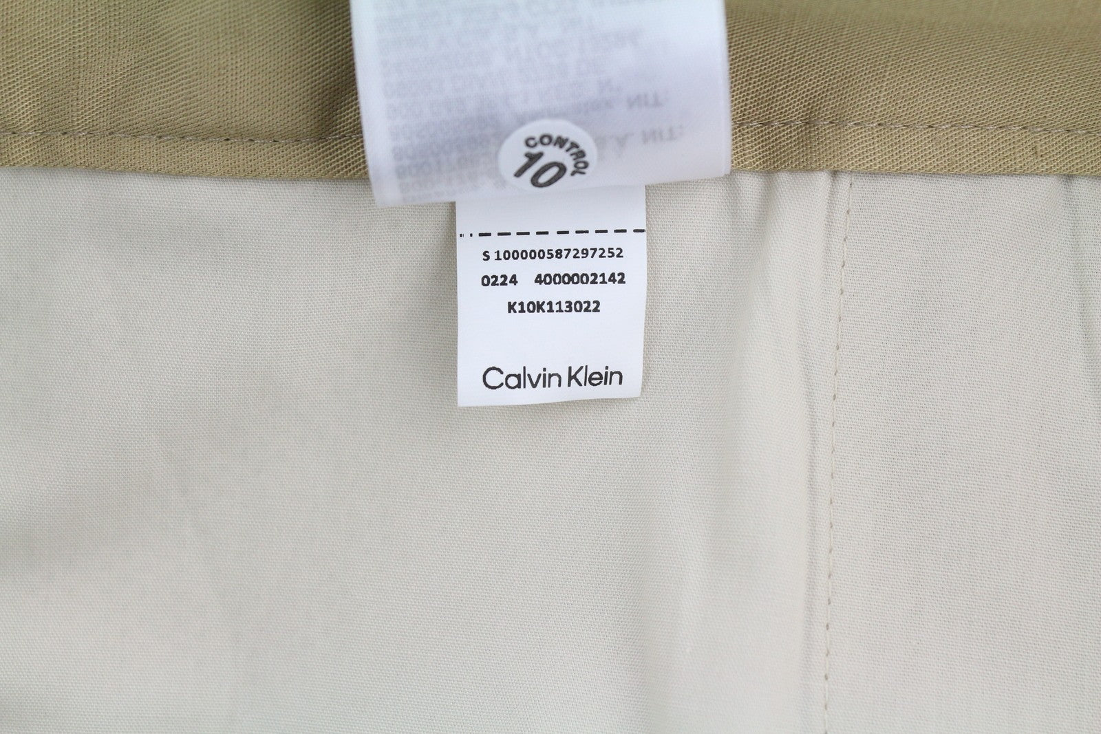 CALVIN KLEIN Piece Dyed Tencel Tapered Men Trousers W38/L32 Brown Linen Blend