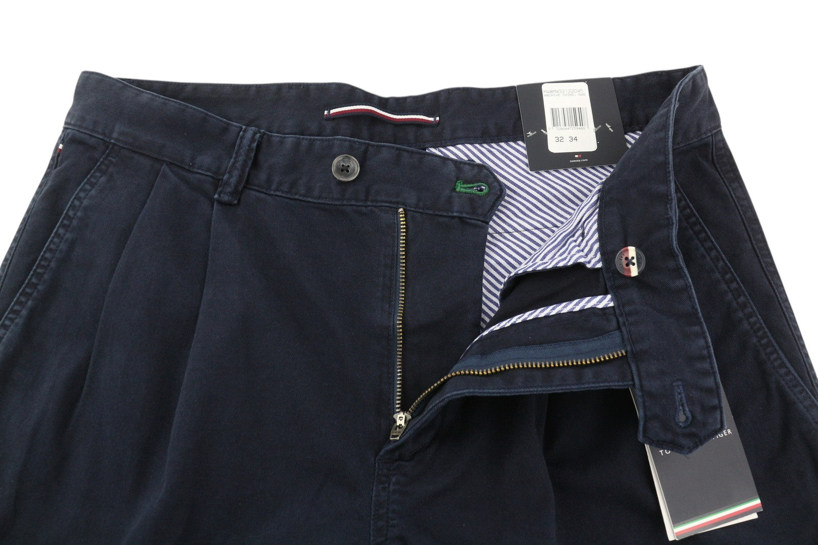 TOMMY HILFIGER Archive Chino Men Trousers W32/L34 Wide Tapered Pleat RRP€109