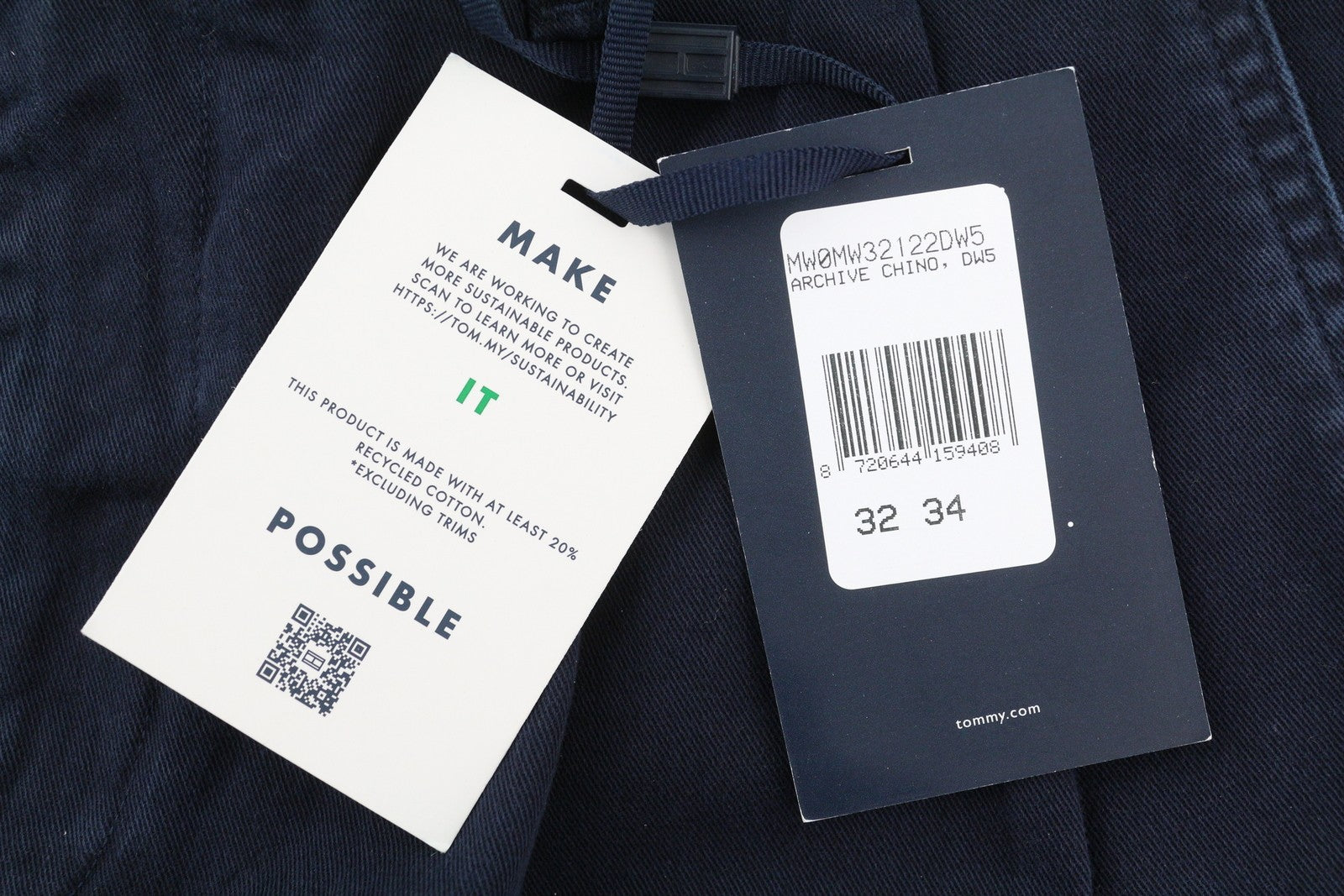 TOMMY HILFIGER Archive Chino Men Trousers W32/L34 Wide Tapered Pleat RRP€109