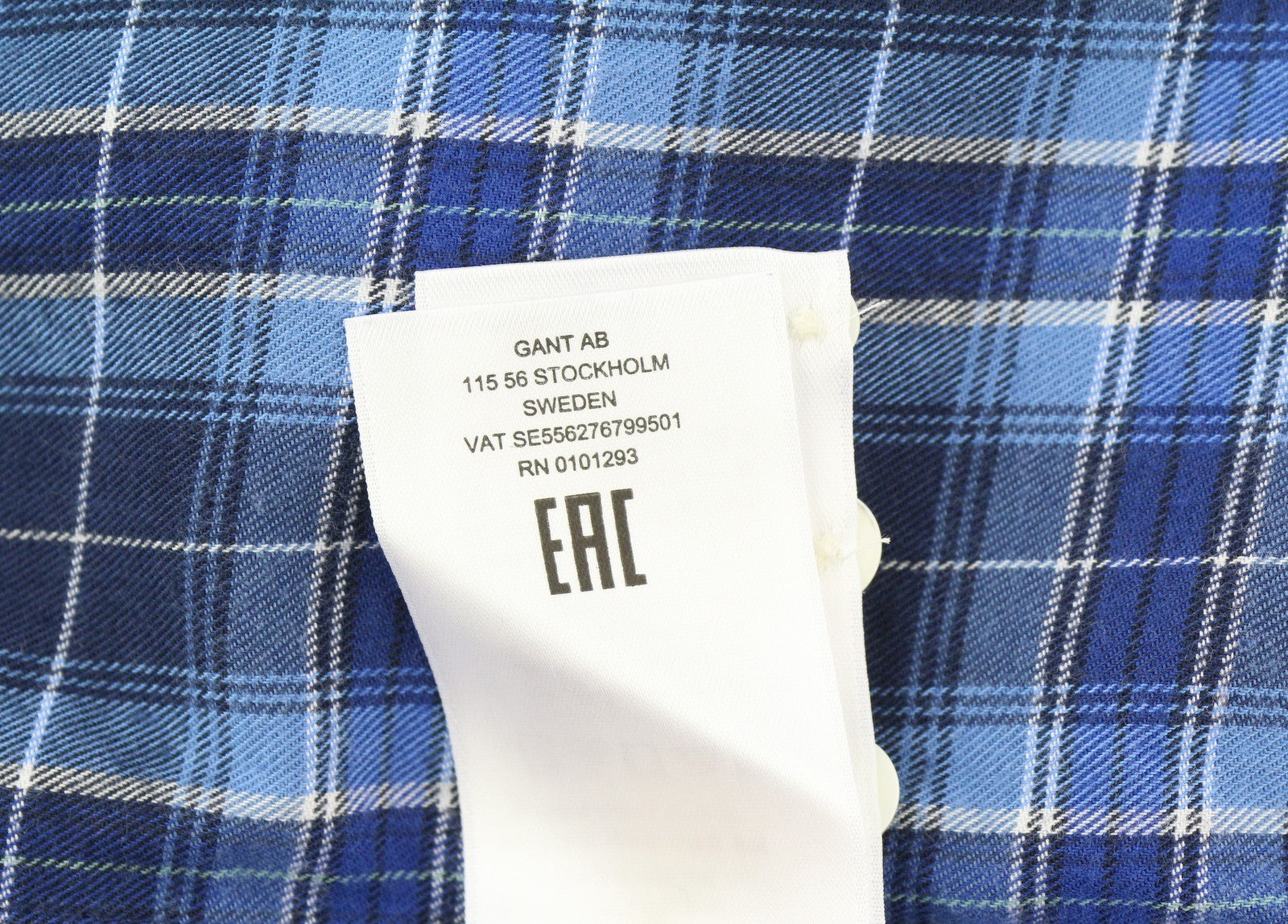 GANT Flannel Check Relaxed Women Shirt EU36 Blue Button-Down Neck Plaid Casual