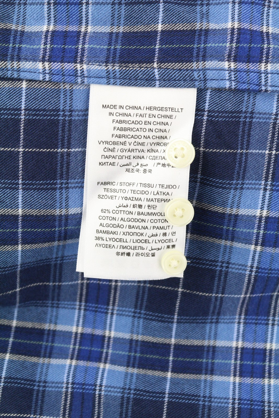 GANT Flannel Check Relaxed Women Shirt EU36 Blue Button-Down Neck Plaid Casual