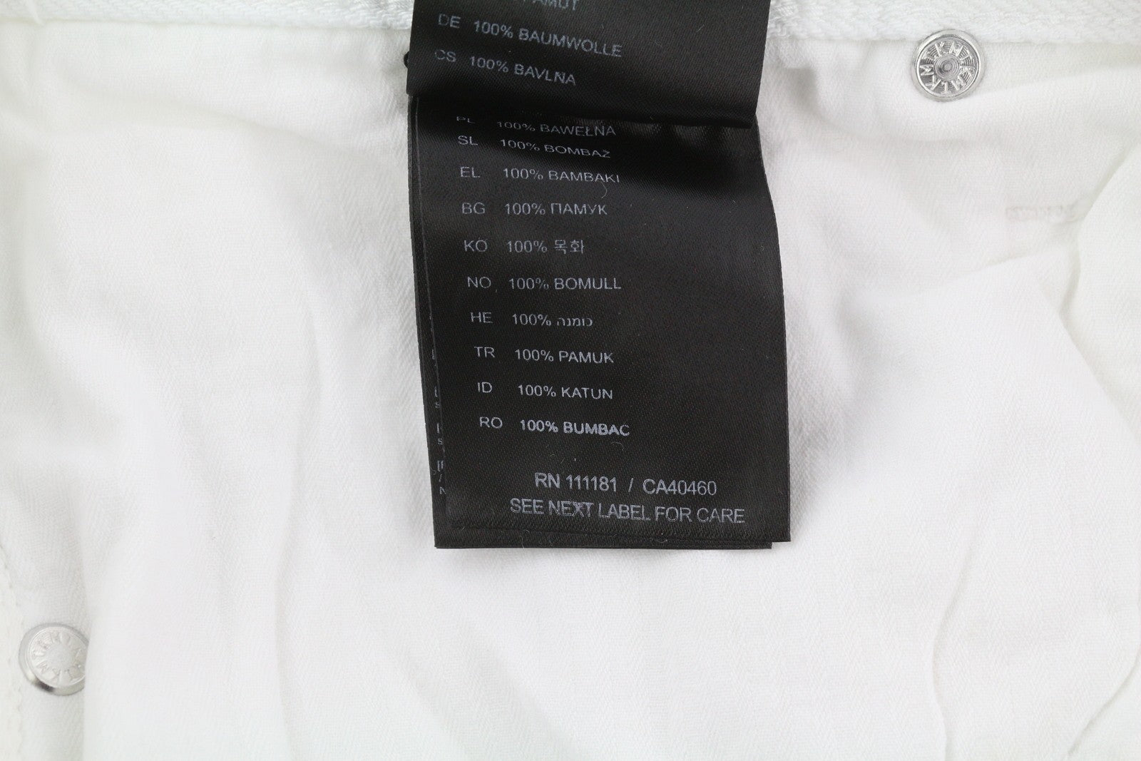 ANTONY MORATO Argon Men Jeans W32 White Slim Ankle Length Button-Fly Logo Denim