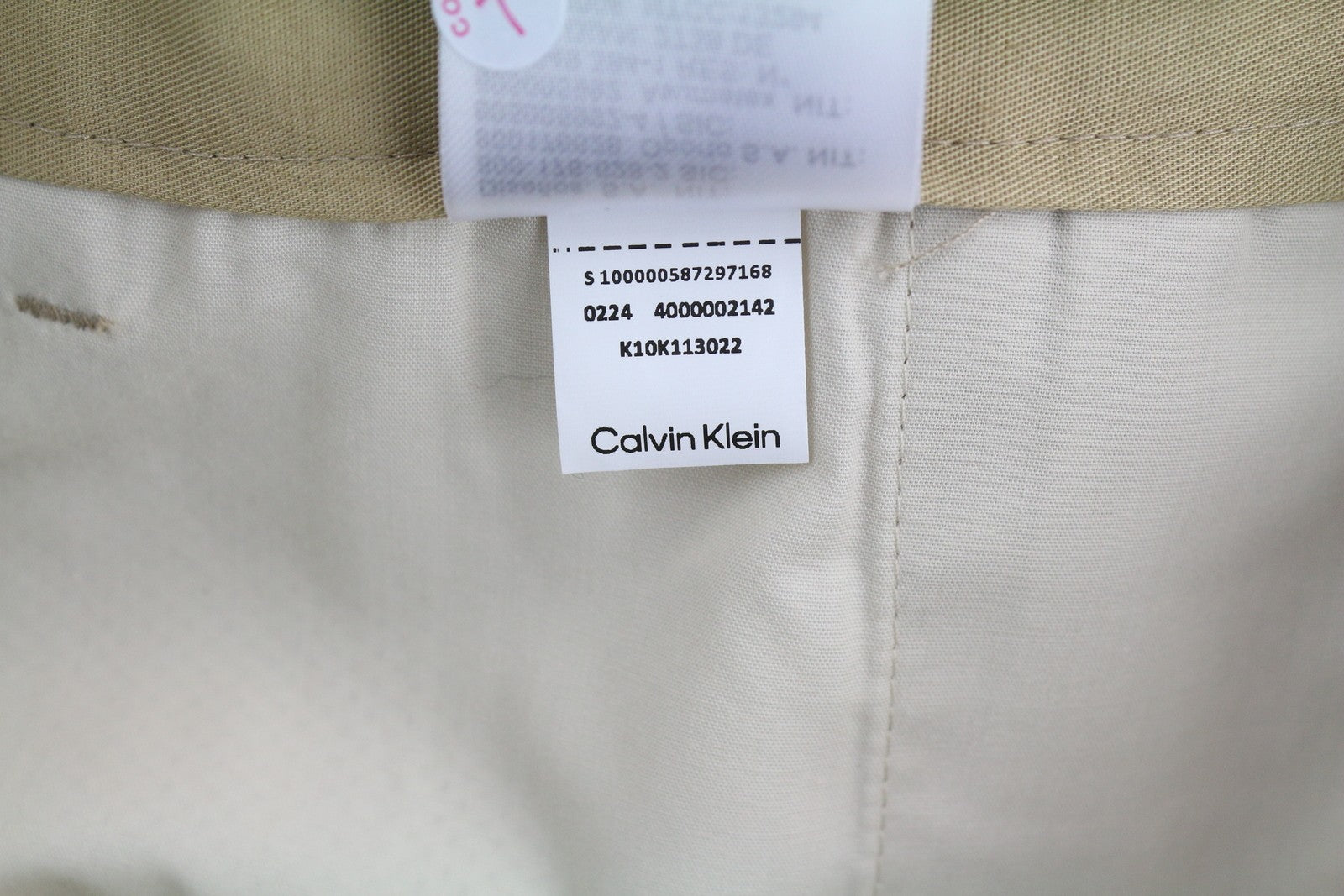 CALVIN KLEIN Piece Dyed Tencel Tapered Men Trousers W31/L32 Brown Linen Blend