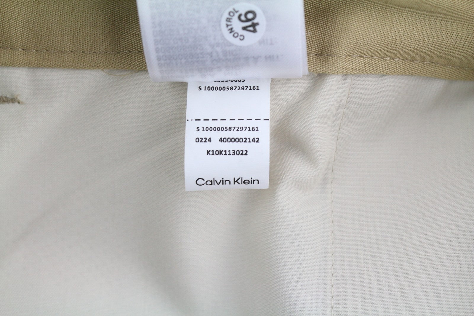 CALVIN KLEIN Piece Dyed Tencel Tapered Men Trousers W36/L32 Brown Linen Blend