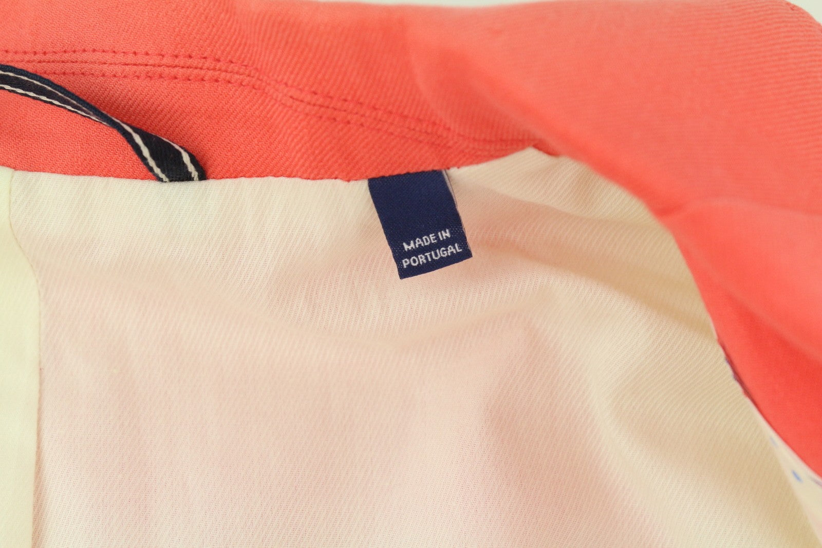 GANT Women Blazer EU38 Coral Linen Blend Notch Lapel Single-Breasted Logo Lined