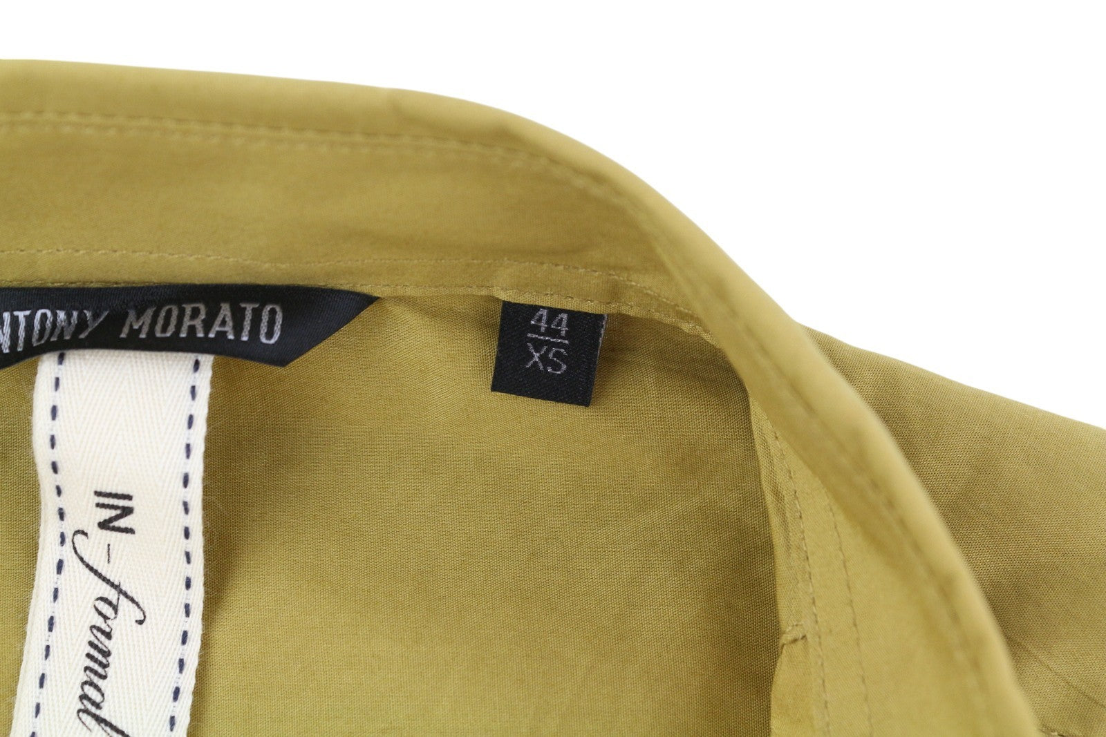 ANTONY MORATO Men Shirt XS Mustard Button-Down Neck Patch Pocket Short Sleeved