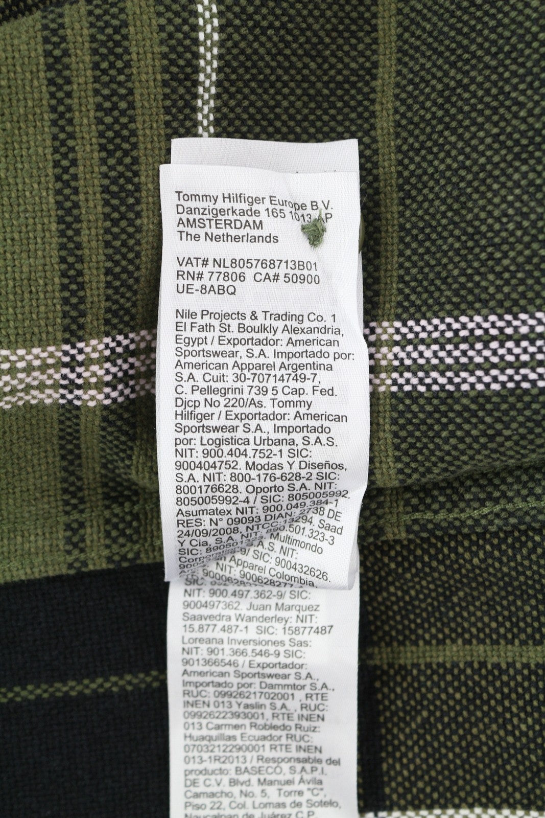 TOMMY HILFIGER Brushed Check Men Shirt 2XL Overshirt Flannel Thick Button Green