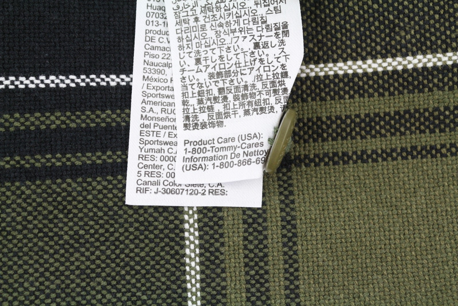 TOMMY HILFIGER Brushed Check Men Shirt 2XL Overshirt Flannel Thick Button Green