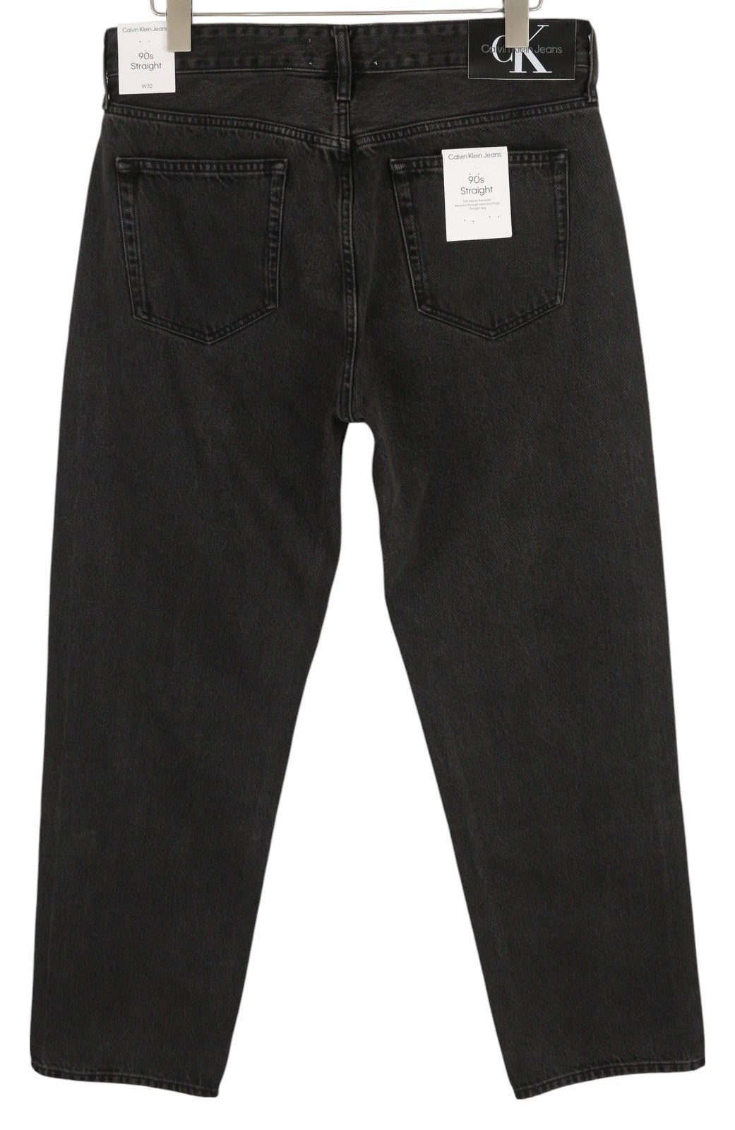 CALVIN KLEIN 90s Straight Men Jeans W32 Black Zip Fly Pockets Denim RRP€119