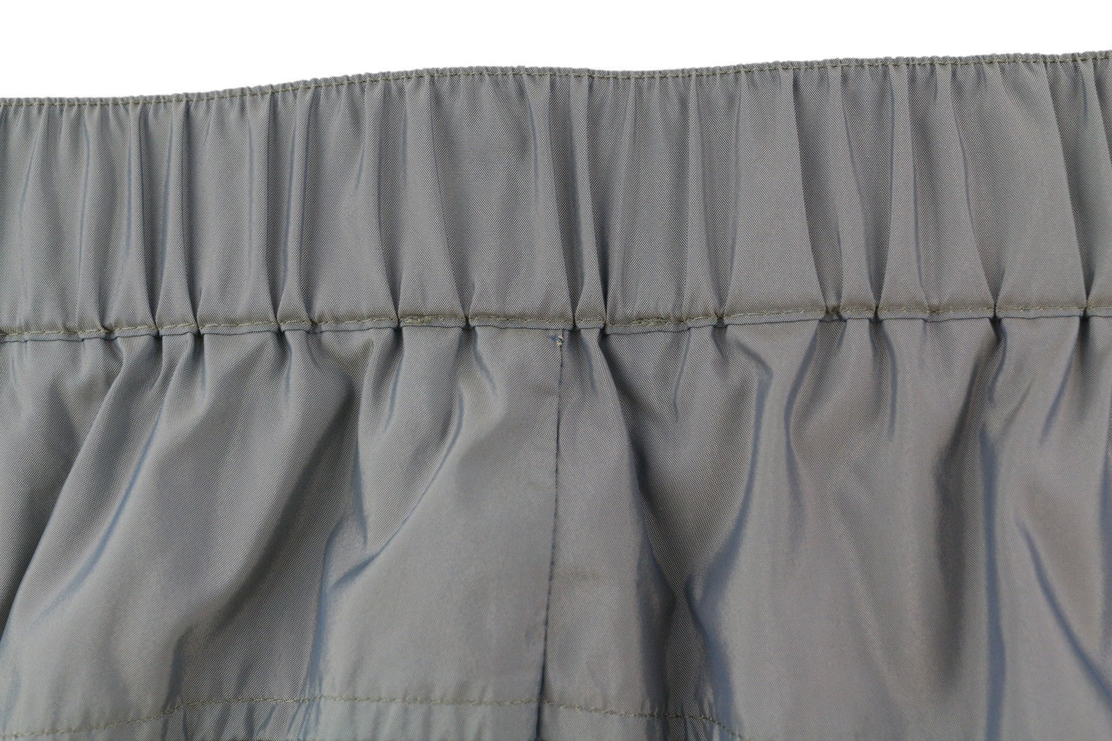 CALVIN KLEIN Men Trousers XL Grey Elastic Waist Shiny Look Thin Track Zip Cargo