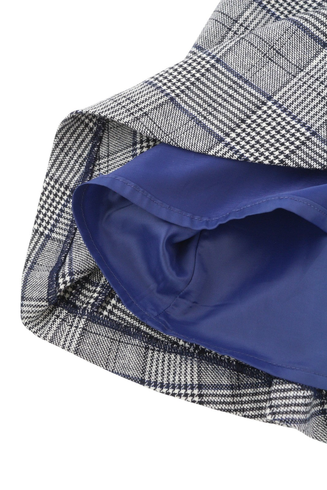 GANT Checked Flare Women Skirt EU34 Blue Zip Fly Wool Blend Plaid Knee-Length