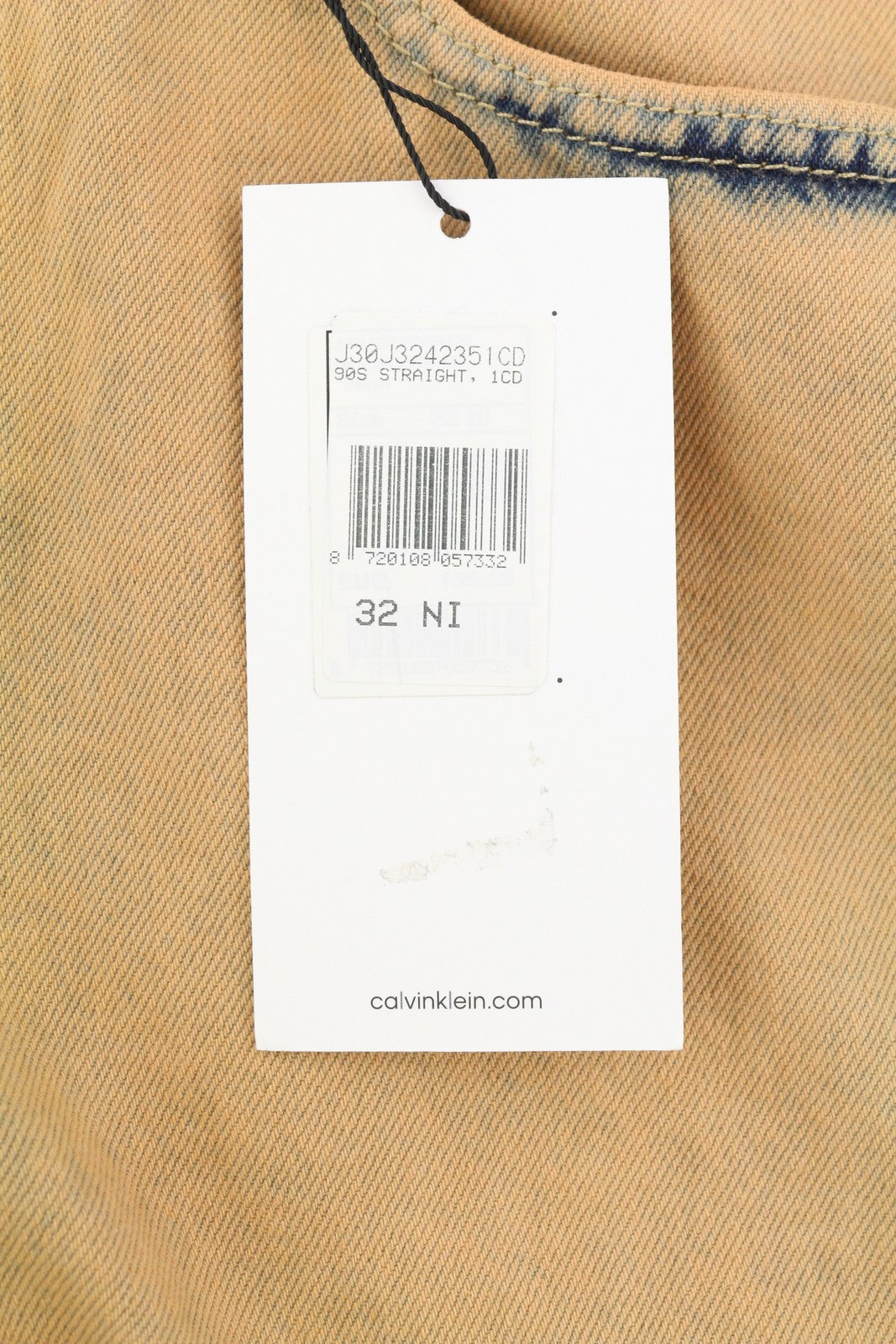 CALVIN KLEIN 90s Straight Men Jeans W32 Faded Brown Zip Fly Logo Denim RRP€119