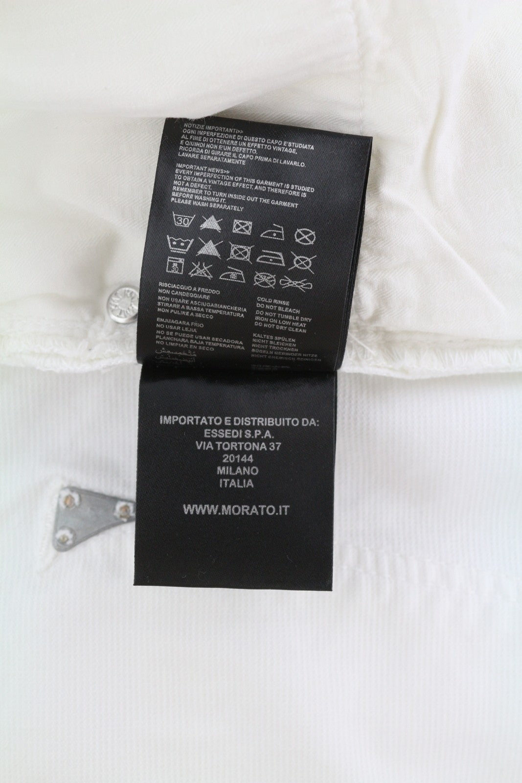 ANTONY MORATO Sepp Men Trousers W36 White Carrot Stretch Zipper Pockets Light