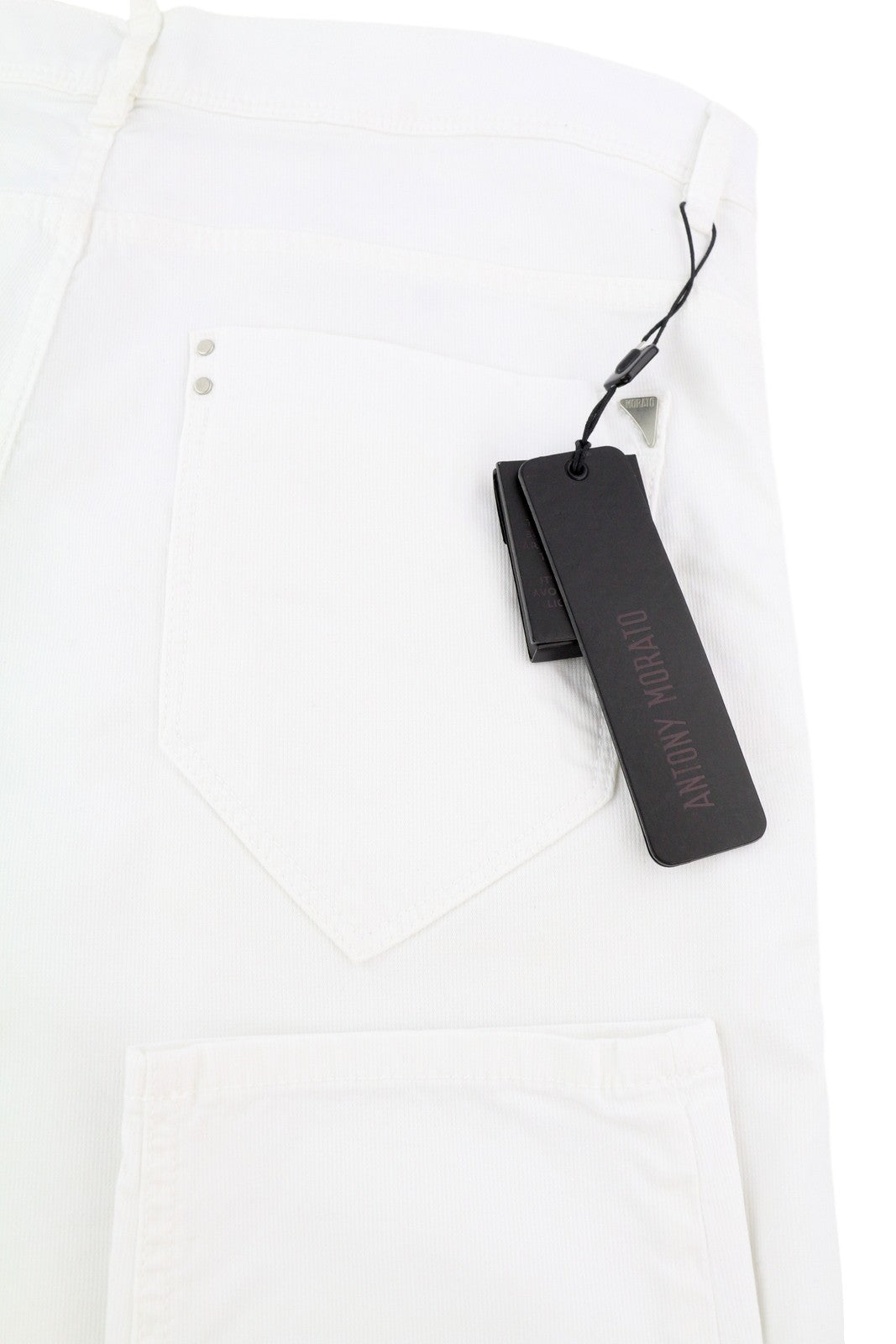 ANTONY MORATO Sepp Men Trousers W36 White Carrot Stretch Zipper Pockets Light